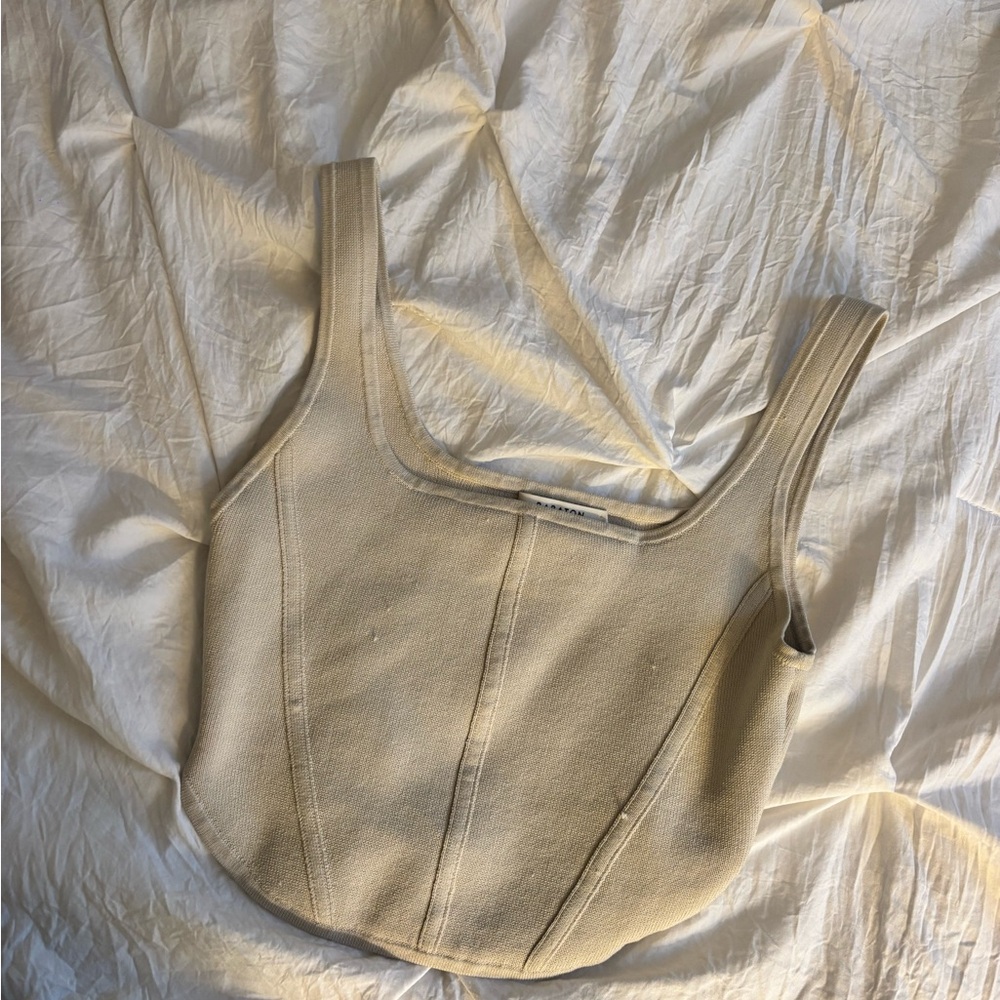 Babaton Light Beige Knit Top